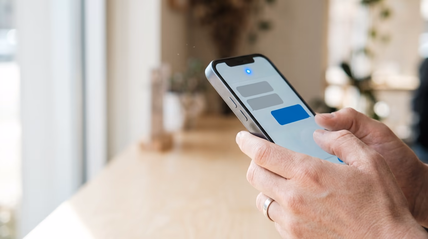 Cold outreach in 2026: hands holding a phone with an incoming prospect reply