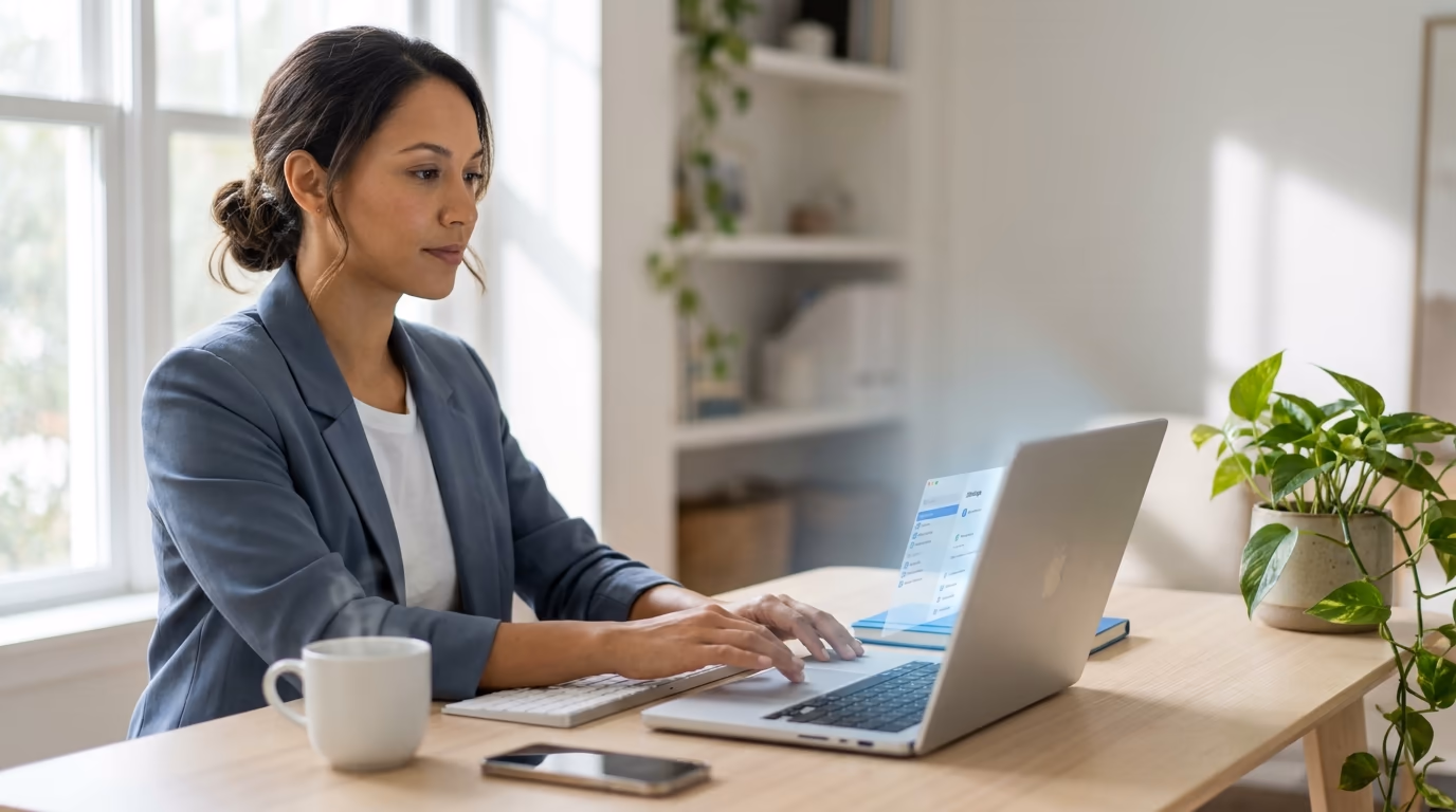 Changing a LinkedIn URL to a clean custom name on a laptop