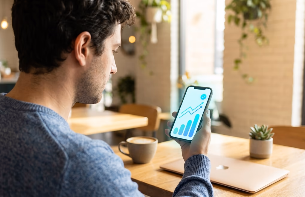 Profile view and engagement numbers climbing on a phone screen