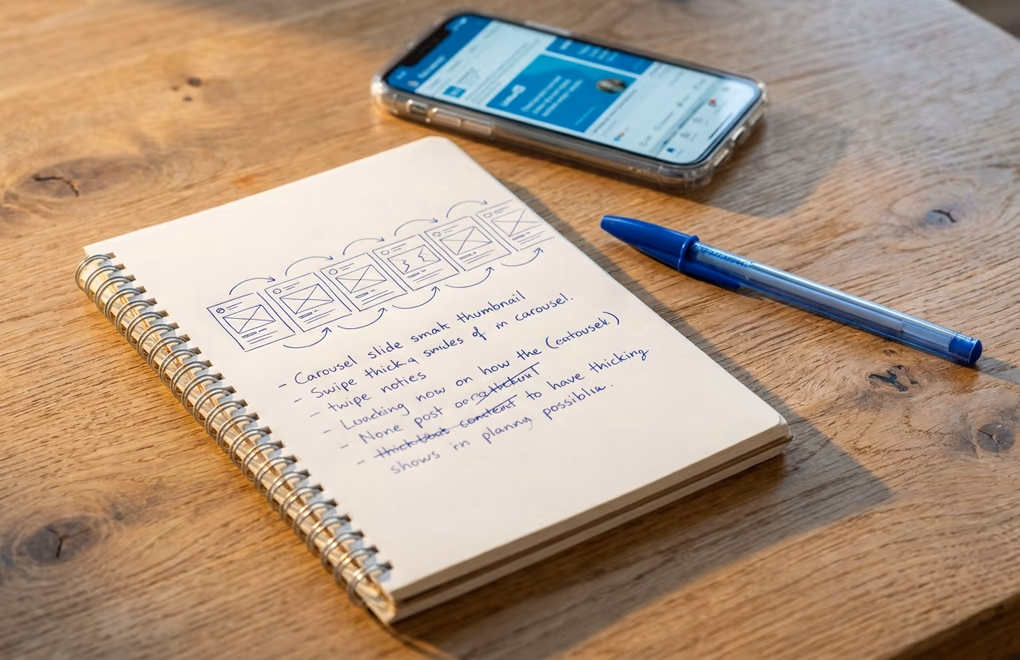 LinkedIn carousel caption with a strong hook and call to action