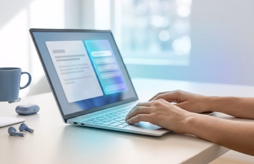 Drafting a LinkedIn article with an AI writing assistant