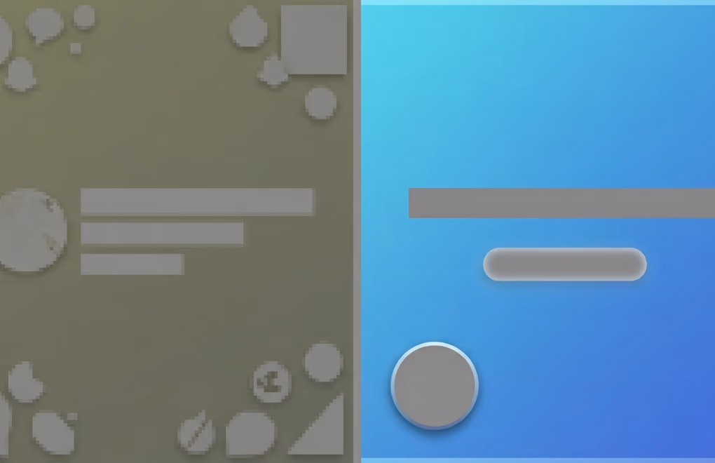 Two banners side by side showing a blurry cluttered version next to a clean sharp one