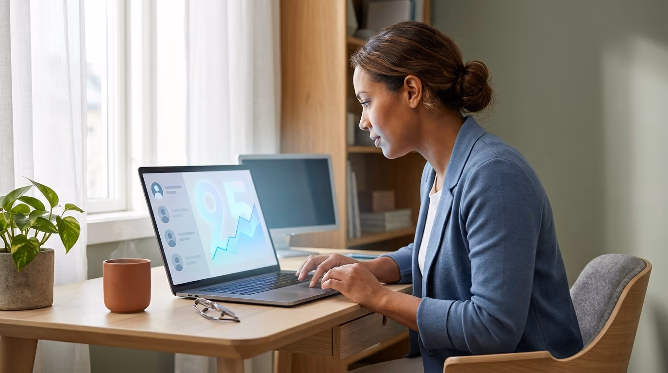 A person checking their LinkedIn profile views and recent viewers on a laptop dashboard