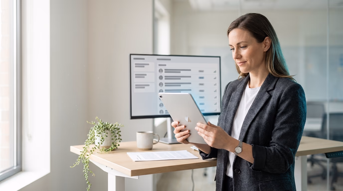Sales prospecting techniques: a seller reviewing a ranked list of target buyers and buying signals on a laptop